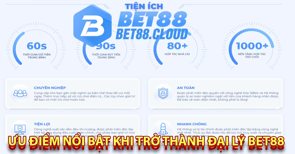 Ưu điểm nổi bật khi trở thành đại lý bet88 